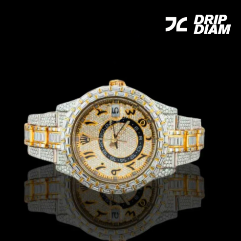 Baguette-Cut Moissanite Diamond Chronograph Precision & Elegance Ivevar