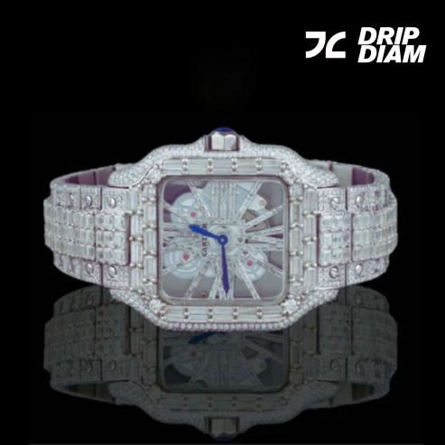 Baguette-Cut Moissanite Diamond Watch - Premium Luxury Design Ivevar