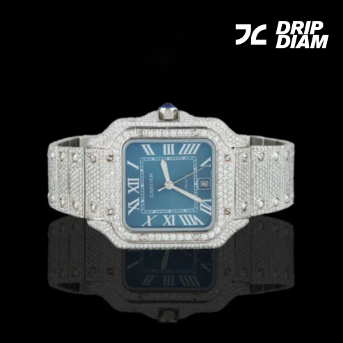 Baguette-Cut Moissanite Men's Watch - Sophisticated Diamond Timepiece by Ivevar
