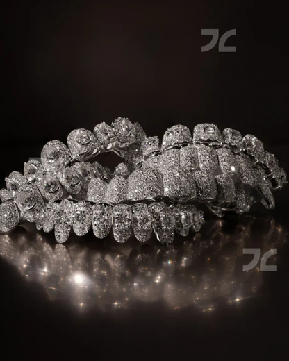 Iced Out Moissanite Diamond Grillz HipHop Bling Custom Silver