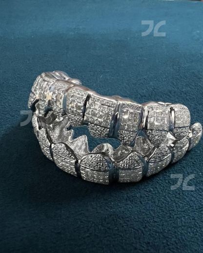 925 Silver Iced Out Custom Moissanite Diamond Hip Hop Teeth Grillz