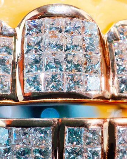 Iced Out Moissanite Diamond Grillz Set Hip Hop Bling Custom Style Party Wear Gift
