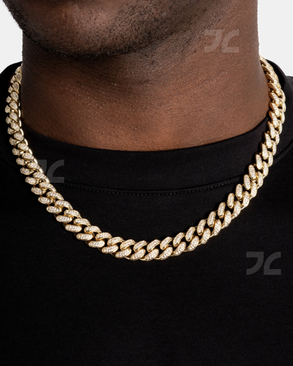 12mm Iced Cuban Chain Gold