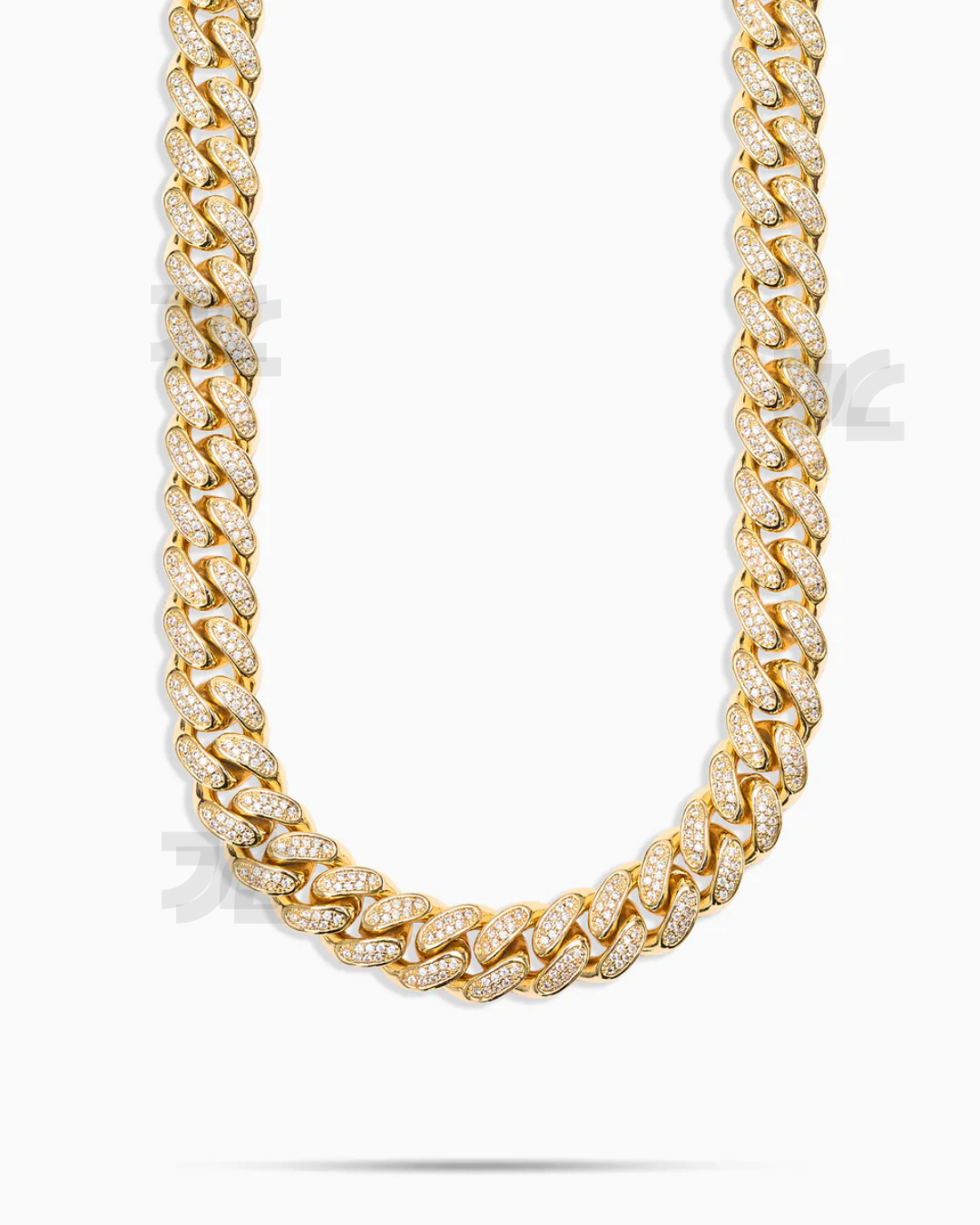 12mm Iced Cuban Chain Gold