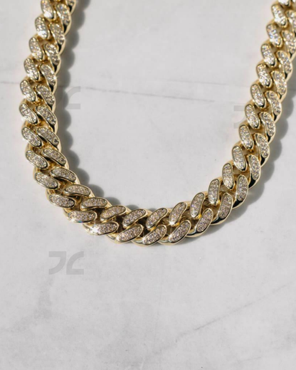 12mm Iced Cuban Chain Gold