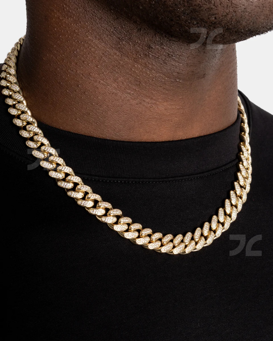12mm Iced Cuban Chain Gold