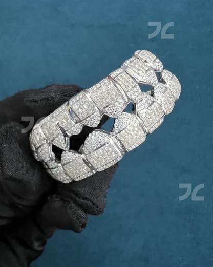 925 Silver Iced Out Custom Moissanite Diamond Hip Hop Teeth Grillz