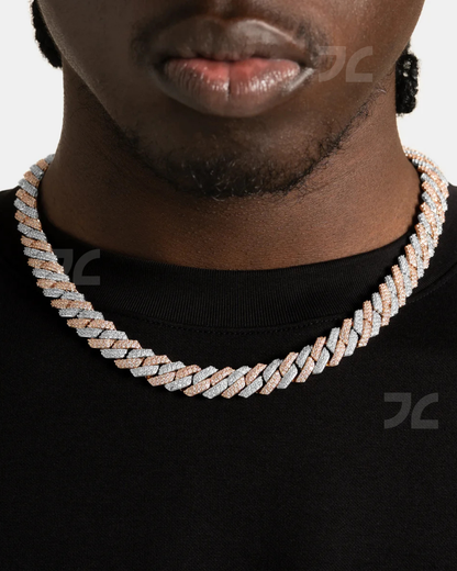 12mm Prong Cuban Chain 2 Tone