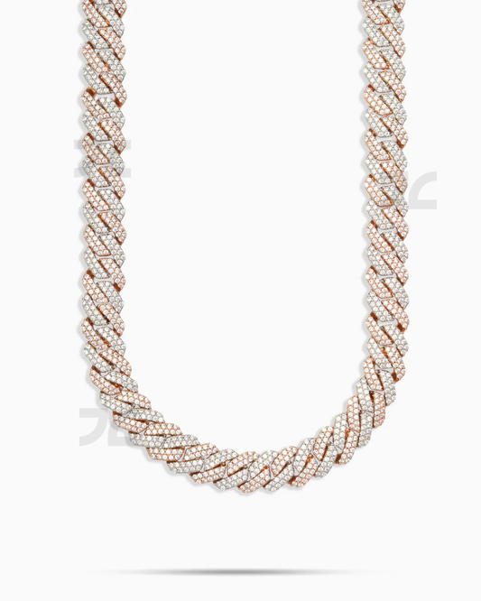 12mm Prong Cuban Chain 2 Tone