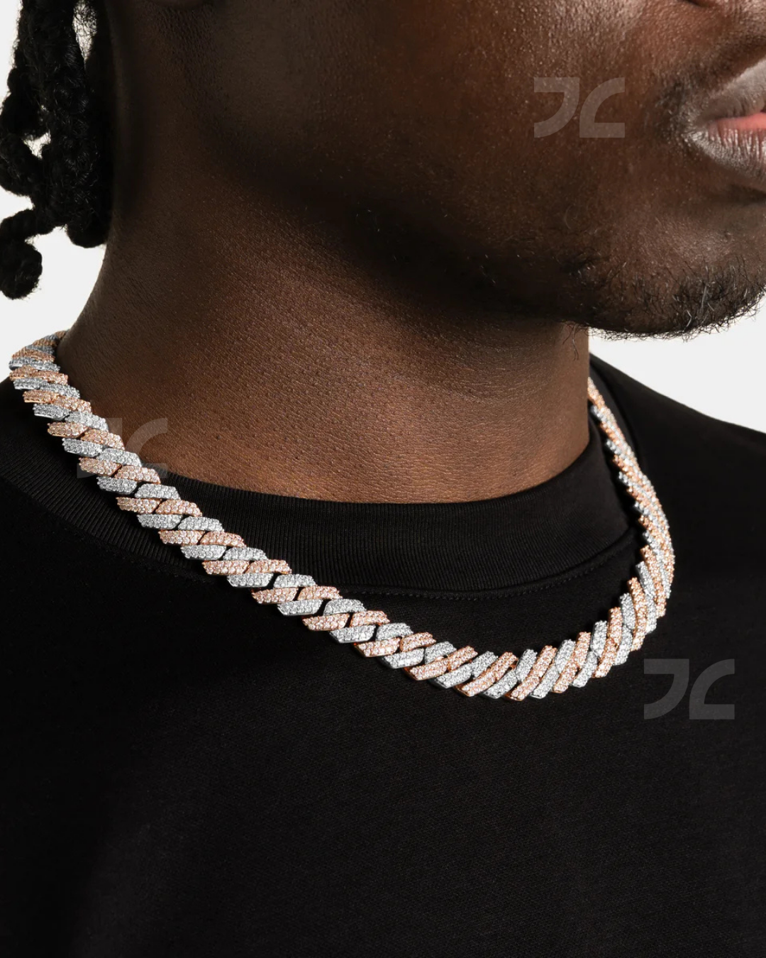 12mm Prong Cuban Chain 2 Tone