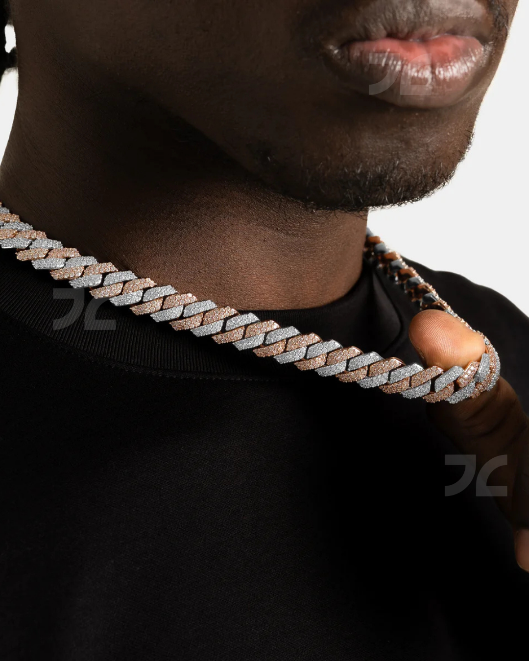 12mm Prong Cuban Chain 2 Tone