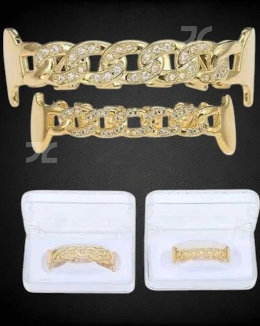 Silver Cuban Chain Design VVS Moissanite Diamond Grillz