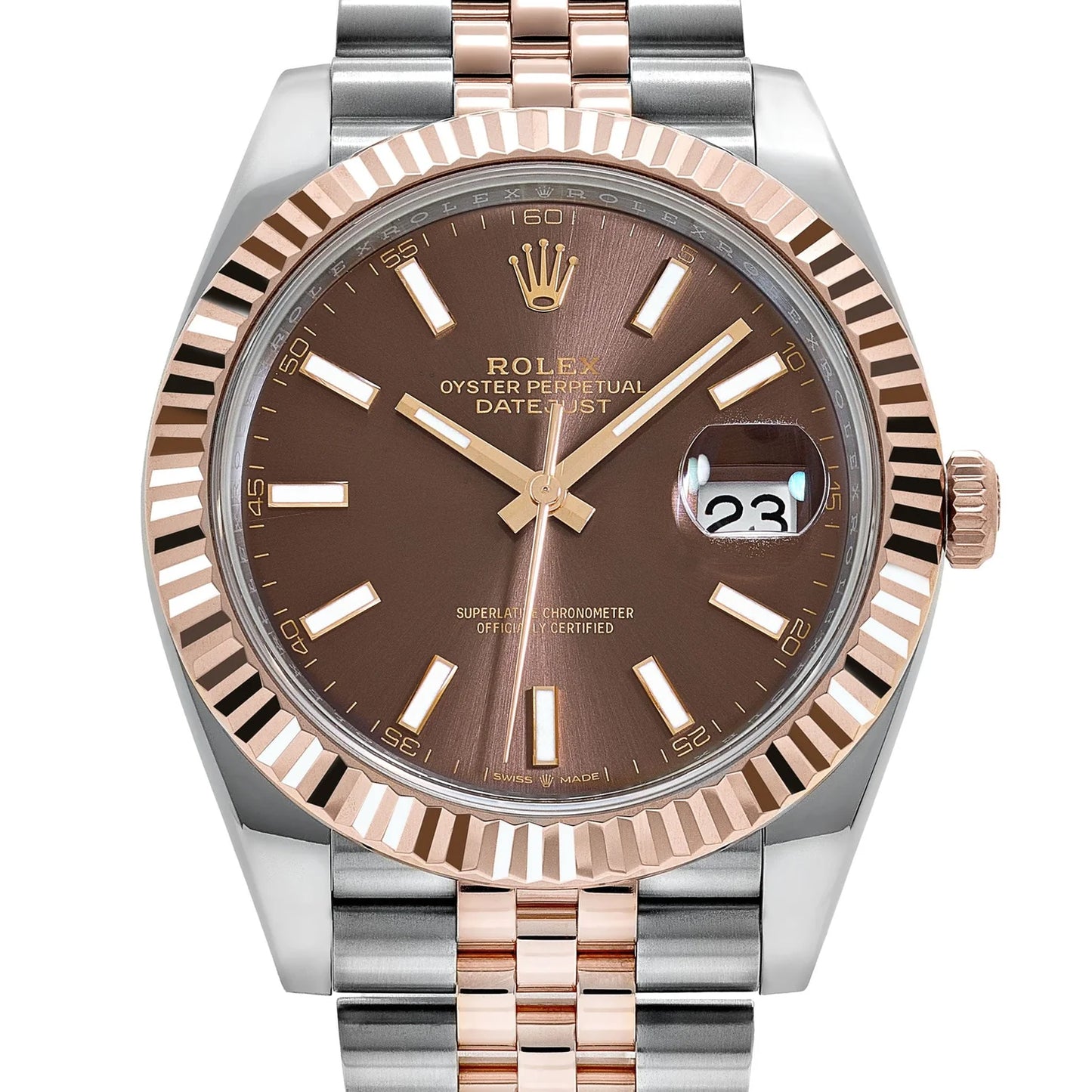 Rolex Datejust 41 126331 Stainless Steel Rose Gold Chocolate Dial Jubilee (New)