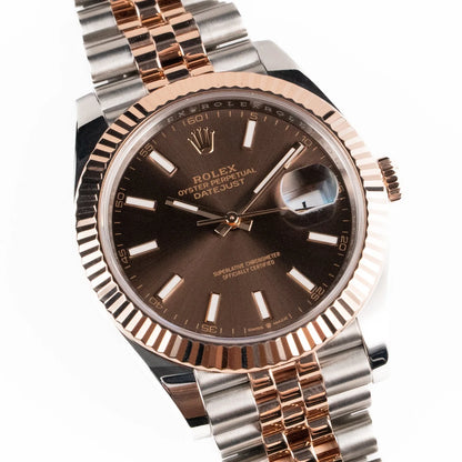Rolex Datejust 41 126331 Stainless Steel Rose Gold Chocolate Dial Jubilee (New)
